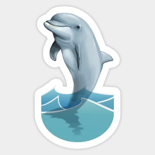 Beautiful Dolphin Jumping from Water Sticker